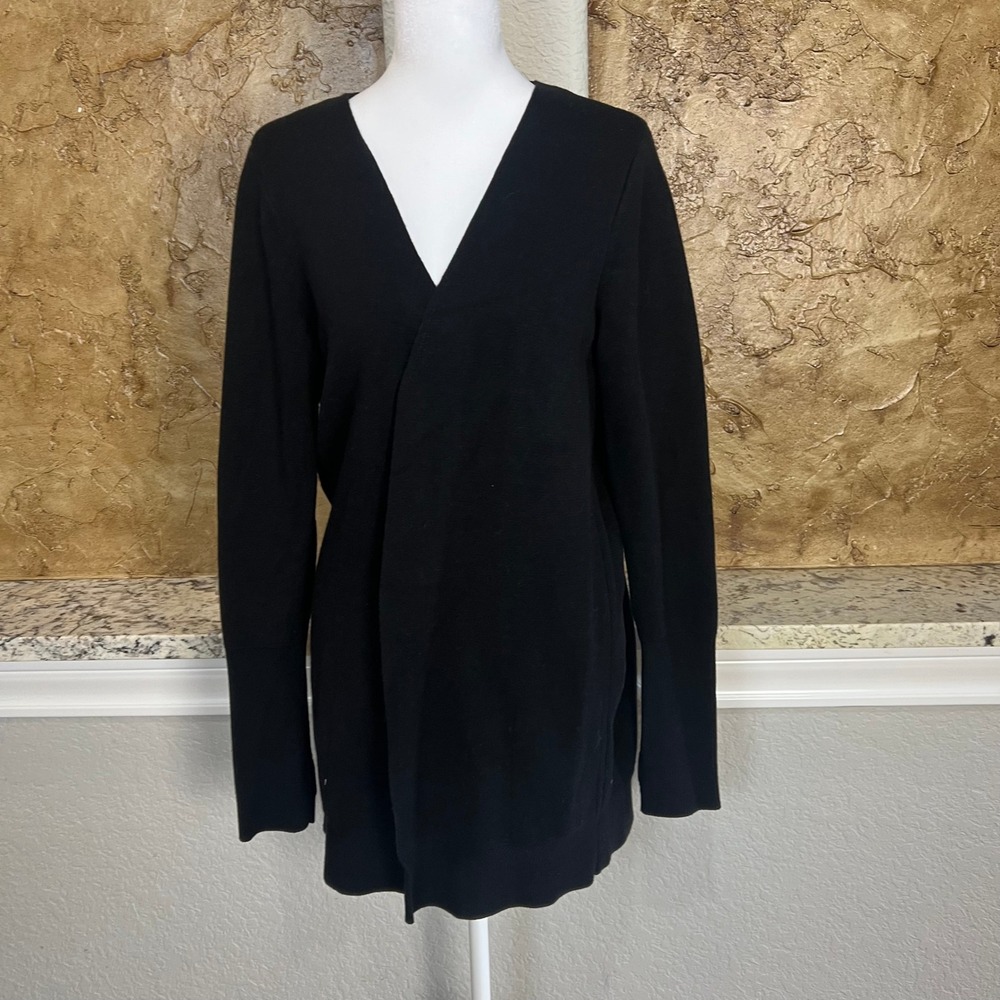 Lululemon Cardigan Women Size 8 ? Black Long Sleeve Open Front Knit Sweater